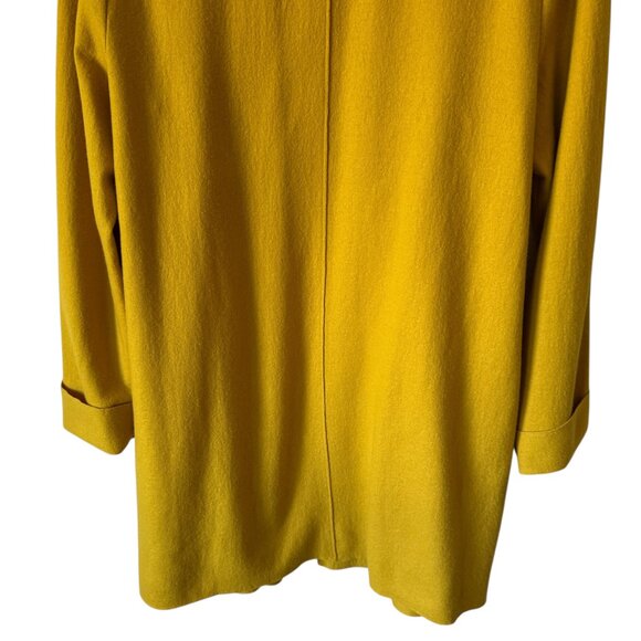 Eileen Fisher Sm Boiled Wool Cardigan Shawl Collar Open Front Pockets Mid Length - Picture 9 of 16